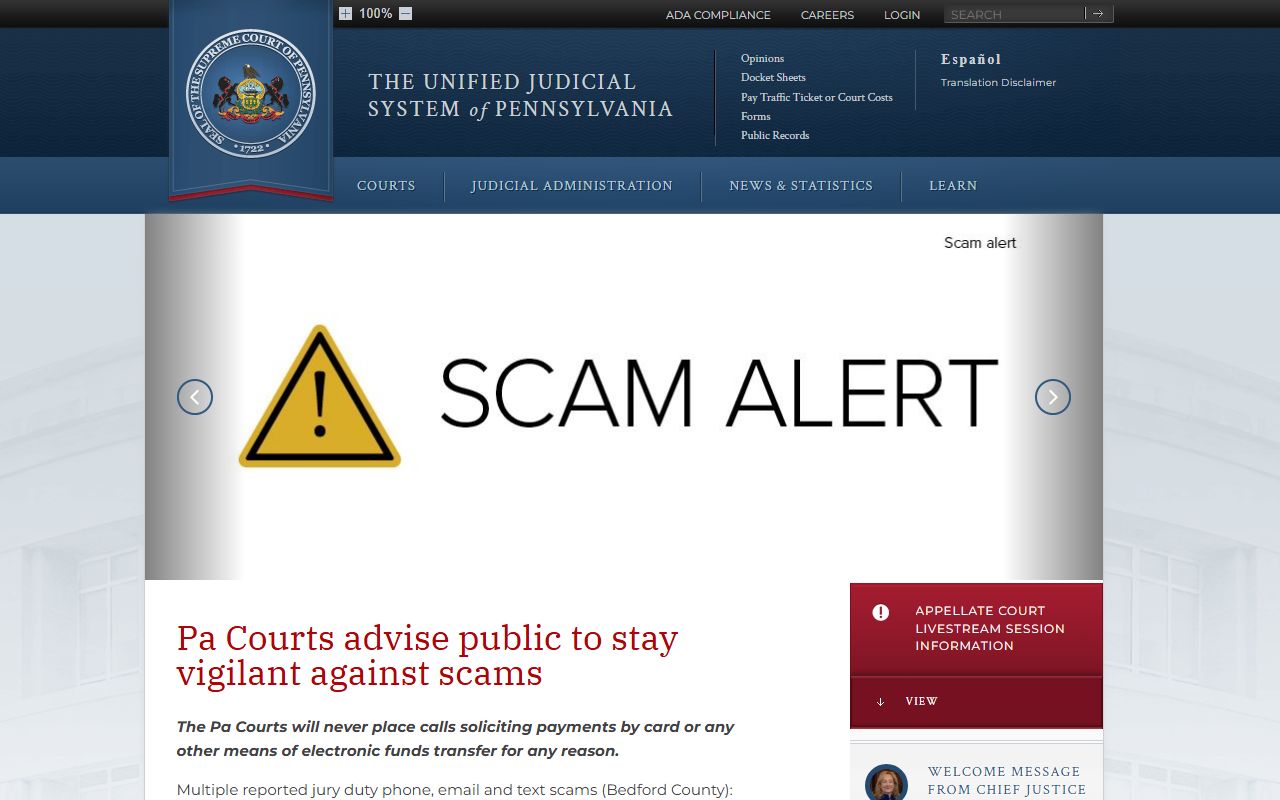 Perry County court records Administrative Office of Pennsylvania Courts portal