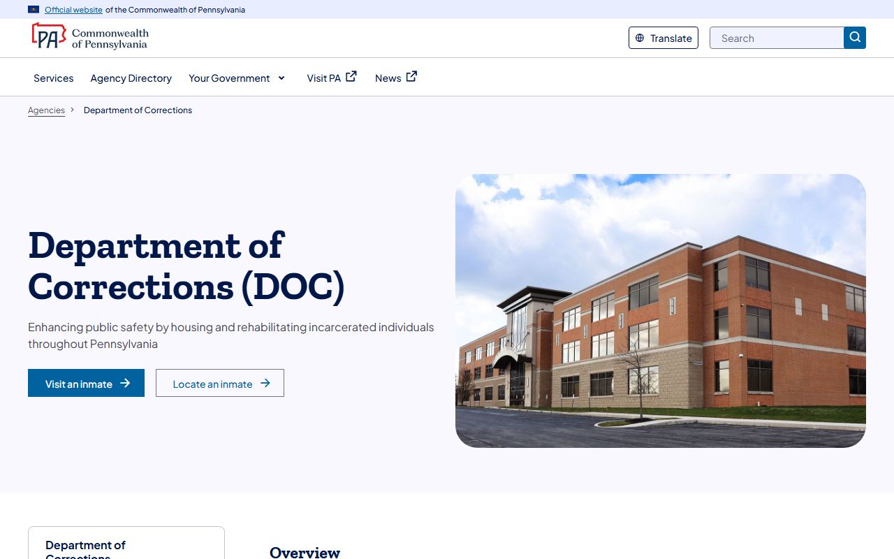 Perry County inmate search Pennsylvania Department of Corrections source